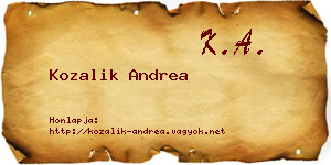 Kozalik Andrea névjegykártya